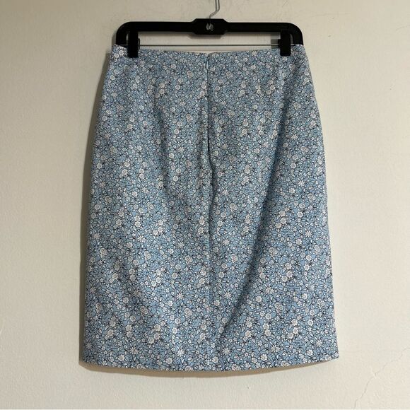 J. Crew Factory Printed Pencil Mini Skirt in Daydream Blue Ivory Size 4 Floral - Picture 7 of 7